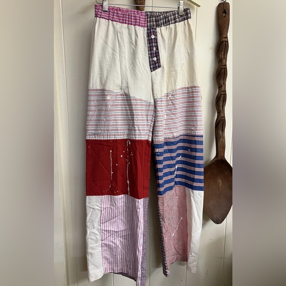 Tricia Fix Pants - Free People Tricia Fix $248 Patchwork Pants Polo Ralph Lauren Repurposed Artsy